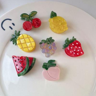 Cartoon Fruit Small Claw Clip Cute Strawberry Lemon Cherry Acetate Clip Grape Bangs Broken Clip Top Clip Hair Accessories