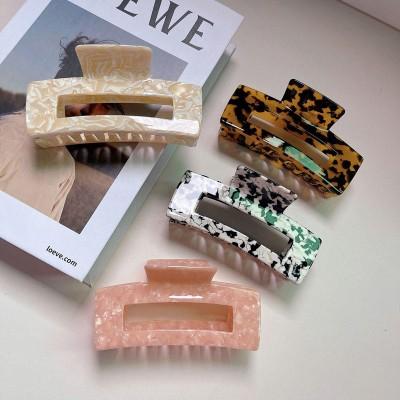 Hair Claw Women Large 13cm Hollow Rectangle Marble Pattern Girls Acetate Hair Clips Hair Accessories Claw Clip New Gift