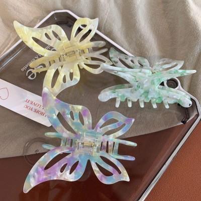 Hair Claw Women Large Hollow Butterfly Marble Pattern Girls Acetate Hair Clips Hair Accessories Claw Clip New Gift