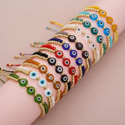 New Copper Bead Crystal Bead Glass Eye Bead Fashion Multi-layer Women's Bracelet