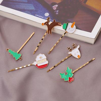 New Korean Version Santa Claus Elk Christmas Tree Hair Clip Accessories Metal Hair Barrette