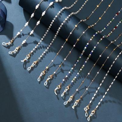 New Metal Pearl Mask Glasses Chain Dual-Use Crystal Extension Chain Anti-loss Mask Chain Necklace