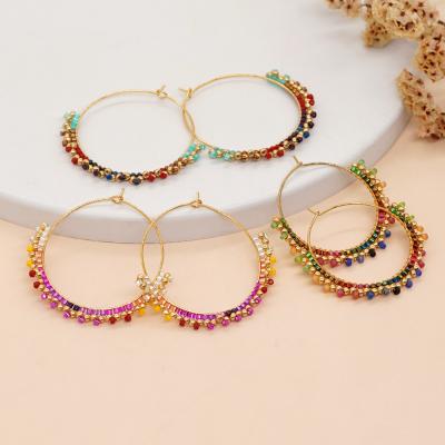 New National Style Women's Big Earring Bead Weaving Miyuki Beaded Earrings Jewelry