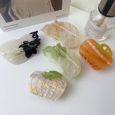  New Pumpkin Clip Temperament Acetic Acid C Light Luxury Acetate Shark Clip Hair Accessories