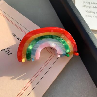 Rainbow Marble Pattern Girls Acetate Hair Clips Hair Accessories Claw Clip New Gift