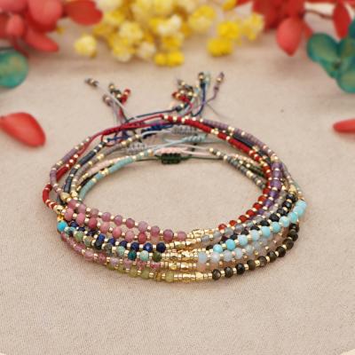 Simple Fashion Bead Hand-Woven Friendship Gold Bead Semi-Precious Stone Women's Bracelet