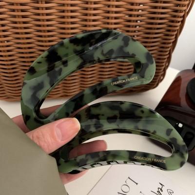 Women Large Hollow Crescent 10.2cm Marble Pattern Girls Acetate Hair Clips Hair Accessories Claw Clip New Gift